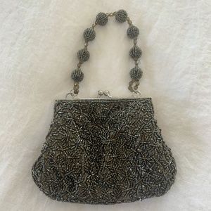 Gorgeous Vintage-Look Sequined Evening Bag Clutch Purse Glam Holiday NYE